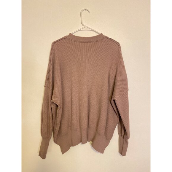 Oversized Mauve Sweater Size M  Ribbed Texture & Dropped Shoulders - Picture 4 of 5